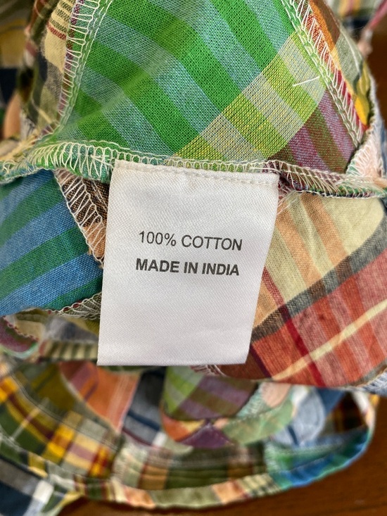 Kiel James Patrick Summer Soirée Madras Patchwork Belted Shirt Dress 100% Cotton - Picture 10 of 11